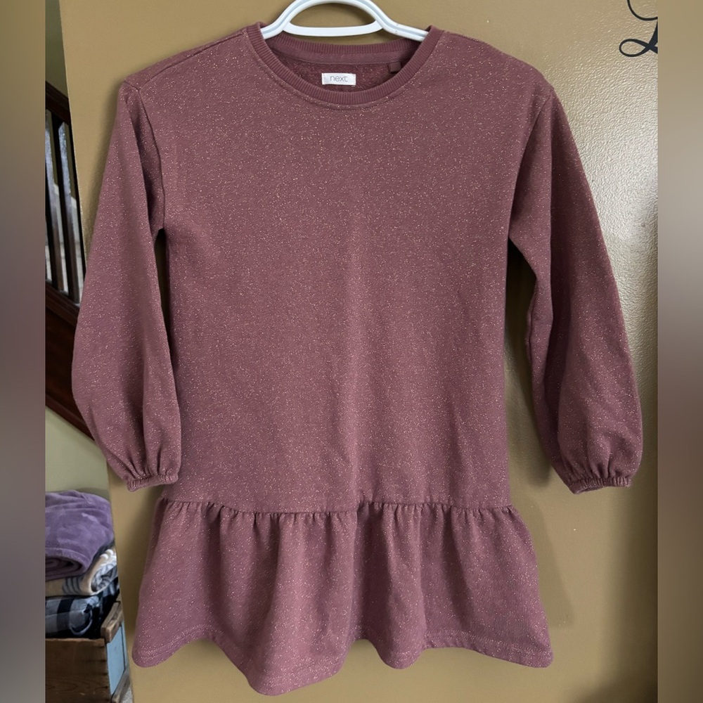 NEXT UK Girls Pink Long Sleeve Dress